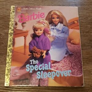 Vintage Barbie - The Special Sleepover - Little Golden Book Harcover Childrens